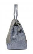 Designer-Ledertasche grau