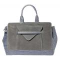 Designer-Ledertasche grau