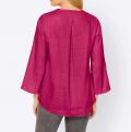 Designer-Leinen-Bluse mit Spitze pink