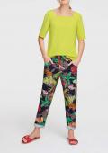 Designer-Leinen-Druckhose bunt