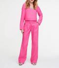 Designer-Leinenhose im Casual-Look himbeere