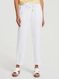 Designer-Leinenhose weiß