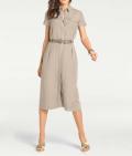 Designer-Leinenkleid sand