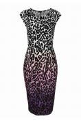Designer-Leomuster-Kleid bunt