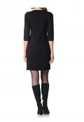 Designer-Leomusterkleid schwarz-leo