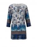 Designer-Long-Druckshirt blau-bunt