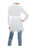 Designer-Longbluse mit Spitze weiß