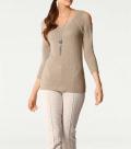 Designer-Longpullover taupe