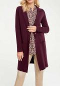 Designer-Longstrickjacke dunkelbeere