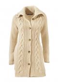 Designer-Longstrickjacke natur
