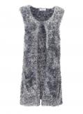 Designer-Longstrickweste grau