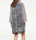 Designer-Longstrickweste grau