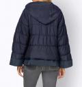 Designer-Materialmix-Steppjacke marine