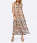 Designer-Maxi-Druckkleid papaya-khaki