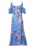 Designer-Maxikleid blau-bunt