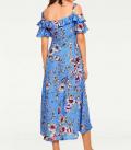 Designer-Maxikleid blau-bunt