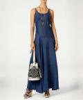 Designer-Maxikleid blue-denim
