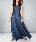Designer-Maxikleid blue-denim