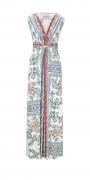 Designer-Maxikleid ecru-bunt