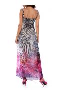 Designer-Maxikleid grau-cyclam