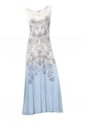 Designer-Maxikleid hellblau-bunt