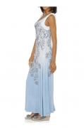 Designer-Maxikleid hellblau-bunt