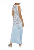 Designer-Maxikleid hellblau-bunt