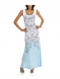 Designer-Maxikleid hellblau-bunt