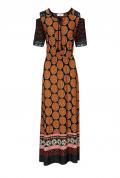 Designer-Maxikleid mit Cut-Outs bunt