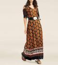Designer-Maxikleid mit Cut-Outs bunt