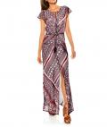 Designer-Maxikleid offwhite-terrakota