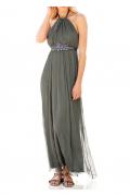 Designer-Maxikleid oliv