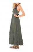 Designer-Maxikleid oliv