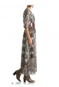 Designer-Maxikleid rauchblau-bunt