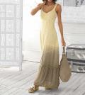 Designer-Maxikleid sand