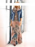 Designer-Maxirock lachs-bunt