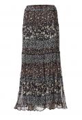 Designer-Maxirock schwarz-bunt