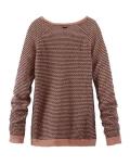 Designer-Mohairpullover altrosa-schwarz