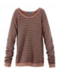 Designer-Mohairpullover altrosa-schwarz