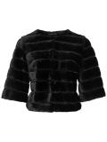 Designer-Nerzlook-Webpelzjacke schwarz