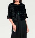 Designer-Nerzlook-Webpelzjacke schwarz