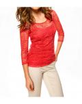 Designer-Netzshirt + Top koralle