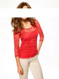 Designer-Netzshirt + Top koralle