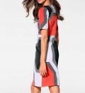 Designer-Optimizer-Druckkleid koralle-schwarz
