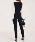 Designer-Overall mit Zierknöpfen schwarz