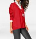 Designer-Oversized-Pullover mit Kaschmir rot