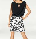 Designer-Paillettenkleid schwarz-weiß