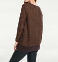 Designer-Paillettenpullover cognac