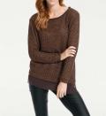 Designer-Paillettenpullover cognac