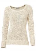 Designer-Paillettenpullover ecru-gold